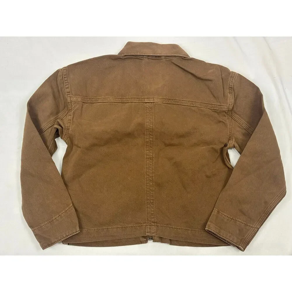 Gap Kids Brown Denim Carpenter Jacket Size S (6/7) Canvas Utility Workwear